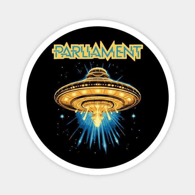 Parliament Funkadelic Retro Mothership UFO Rock Funk Throwback Magnet by robotbasecamp